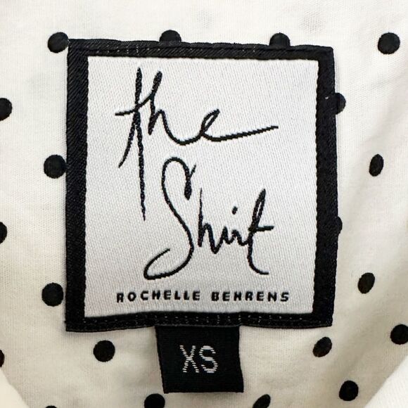 The Shirt by Rochelle Behrens White Black Polka Dot Size Extra Small - Picture 8 of 10